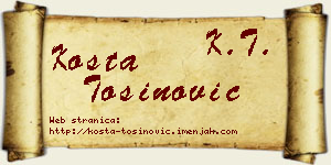 Kosta Tošinović vizit kartica
